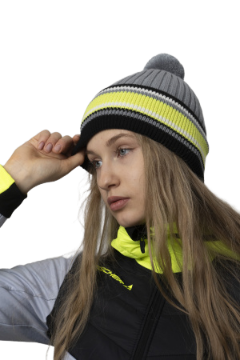 Шапка Fischer Reflect (GR8283-903), цвет серый/лимон Шапка Fischer Reflect (GR8283-903), цвет серый/лимон