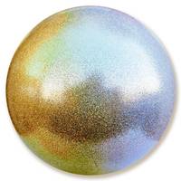 Мяч для художественной гимнастики PASTORELLI Glitter HIGH VISION с переходом цвета, цвет: 04046 - серебряный-желтый