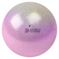 Мяч для художественной гимнастики PASTORELLI Glitter HIGH VISION с переходом цвета, цвет: 04042 - серебряный-розовый