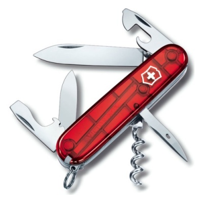 Нож Victorinox Spartan, 91 мм, 12 функций, полупрозрачный красный, 1.3603.T