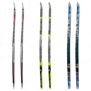 Лыжный комплект подростковый STC step, лыжи с насечкой + крепления SNS Snowmatic в магазине Спорт - Пермь