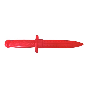 Макет ножа тренировочный обоюдоострый E420R-TPR, красный, размер 31 см в магазине Спорт - Пермь