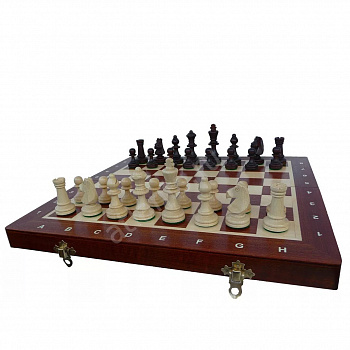 Шахматы "Турнирные" размер 3 с инкрустацией доски деревом Артикул: 93