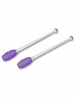 Булавы для гимнастики Indigo IN017 вставляющиеся, фиолетовый, белый, 36 см