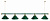 Светильник Startbilliards, 5 плафонов Зеленый (Green) / Цвет штанги: Зеленый (Green)