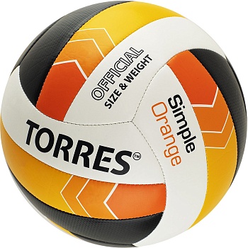 Мяч для волейбола TORRES Simple Orange, артикул V32125, размер 5