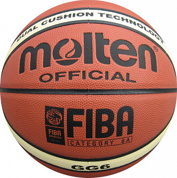 Мяч баскетбол "MOLTEN BGG6X" р.6, 12 панелей, FIBA Appr, синт.кожа, коричнево-беж-черный