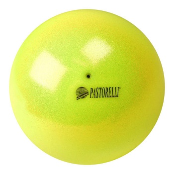 Мяч для художественной гимнастики PASTORELLI New Generation GLITTER HV18, цвет: 00025 - желтый флуо