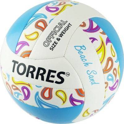 Мяч волейбол TORRES Beach Sand Blue, артикул V32095B, размер 5