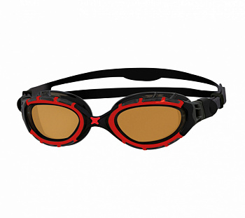 Очки для плавания ZOGGS Predator Polarized Ultra (Regular Fit) цвет: красный/черный в магазине Спорт - Пермь