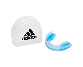 Капа одночелюстная Adidas Single Mouth Guard Dual Density adiBP092 прозрачно-синяя Junior в магазине Спорт - Пермь