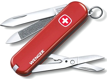 Нож-брелок Victorinox Executive, 65 мм, 7 функций, красный "Wenger" 0.6423.91