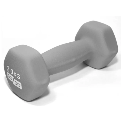 Гантель GO DO неопреновая 2 кг, серая в Магазине Спорт - Пермь