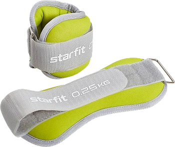 Утяжелители Starfit WT-502, 0,25 кг, цвет лаймовый/серый в Магазине Спорт - Пермь
