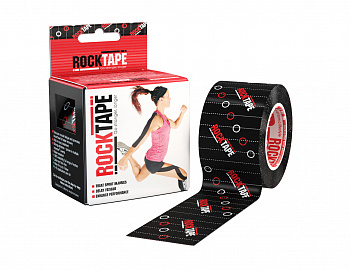 Кинезиотейп Rocktape, Clinical, 5 см х 5 м, черный с логотипом в Магазине Спорт - Пермь