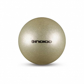 Мяч для художественной гимнастики Indigo 15 см, 300 г, серебристый с блестками (IN119)