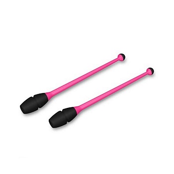 Булавы для художественной гимнастики Indigo 41 см, вставляющиеся, розово-черные (IN018)