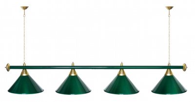 Светильник Startbilliards, 4 плафона Зеленый (Green) / Цвет штанги: Зеленый (Green)