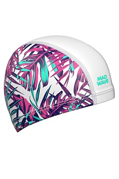 Шапочка для плавания Mad Wave TROPICAL M0582 08 0 02W, цвет белый в магазине Спорт - Пермь