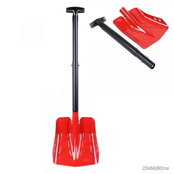 Лопата лавинная алюминиевая ИРЕМЕЛЬ СНЕГОВИК IR174 двухсекционная, T-образная рукоять-телескоп, длина 80/60см, лезвие 24.8х23см