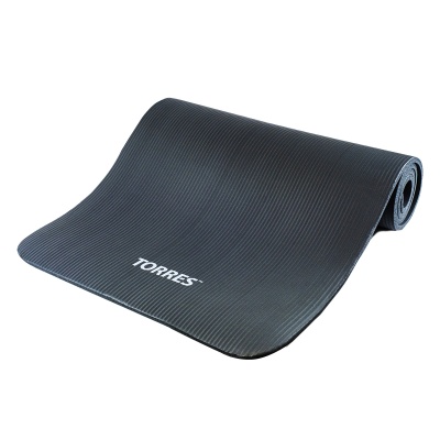Коврик для йоги и фитнеса TORRES SOFT YL10110, каучук 1 см, серый в Магазине Спорт - Пермь