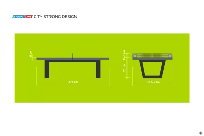 Теннисный стол антивандальный Start Line City Strong Design Outdoor, всепогодный, цвет графит/черный