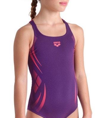 Купальник детский Arena POSEIDONIA SWIM PRO JR, 009005 990, plum-bright coral в магазине Спорт - Пермь