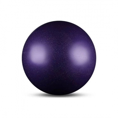 Мяч для художественной гимнастики Indigo 15 см, 300 г, фиолетовый с блестками (AB2803B)