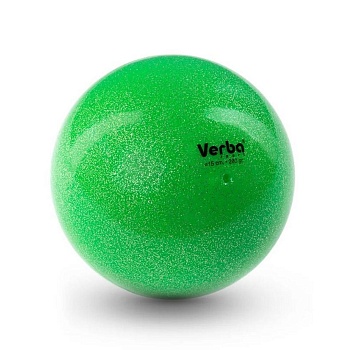 Мяч для художественной гимнастики Verba Sport, цвет: зеленый с блестками
