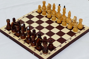 Шахматы турнирные лакированные с тёмной доской (Орлов)