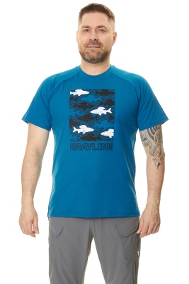 Футболка мужская GRAYLING Fishes (Фишс), хлопок, синяя, GTS-05BL