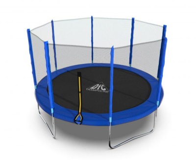 Батут DFC Trampoline 12 ft (366см), наружная сетка, синий в Магазине Спорт - Пермь
