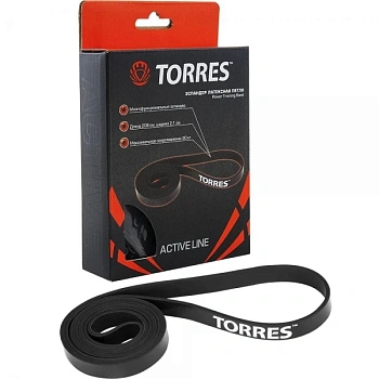 Эспандер латексная петля TORRES AL0048, 208см, сопротивление 30кг, черный в Магазине Спорт - Пермь