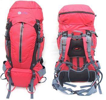 Рюкзак туристический INDIGO EXPLORE, 90л, красно-серый