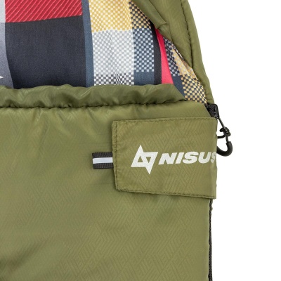 Спальный мешок Nisus TRAVEL XXL, 220*90, Hollow fiber 300, зеленый