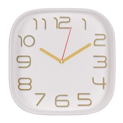 Часы настенные КЛАССИКА квадрат 25х25см, корпус белый+золото, 2500-001РУБИН Россия в магазине Спорт - Пермь