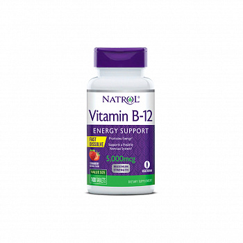 Natrol Vitamin B-12 5000 мкг - 100 таблеток, витамины в магазине Спорт - Пермь