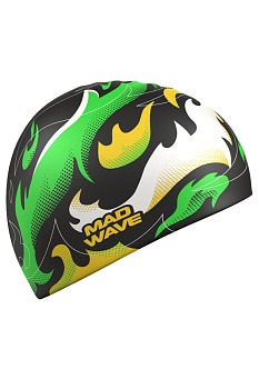 Шапочка для плавания Mad Wave Fire, взрослая, M0554 52 0 00W черный в магазине Спорт - Пермь