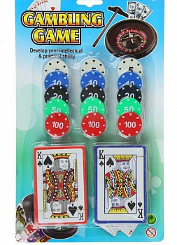 Набор для игры в Покер 2 колоды карт +15 фишек 1896905