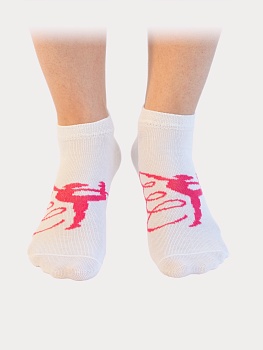 Носки спортивные Korri НС44 , с большим рисунком гимнастки, укороченный паголенок
