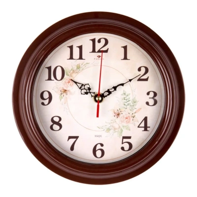 Часы настенные 2121-007 коричневый корпус Розы в магазине Спорт - Пермь