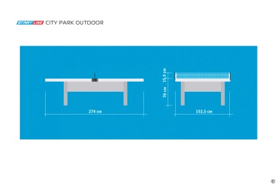 Теннисный стол антивандальный Start Line City Park Outdoor, всепогодный, цвет серый/черный