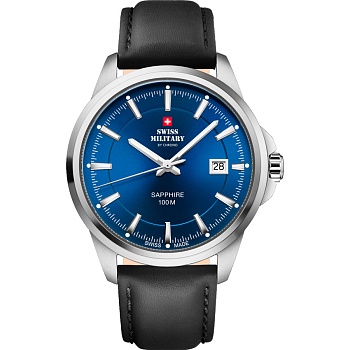 Часы Swiss Military SM34104.10 м.серебро на ремне синий в магазине Спорт - Пермь
