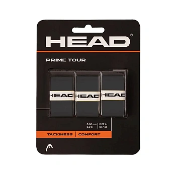 Овергрип HEAD Prime Tour 285621-BK, в упаковке 3 штуки, черный