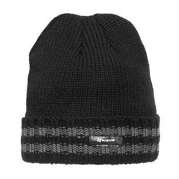 Шапка-бини Nisus Чемпион утепленная с отворотом черный (N-HI-B)