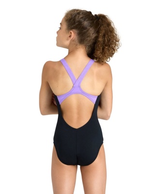 Купальник детский Arena PRISM JR V BACK, 5996 590, black-lavanda в магазине Спорт - Пермь