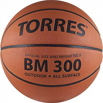 Мяч для баскетбола TORRES BM300, оранжевый, размер 6