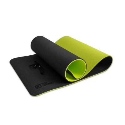 Коврик для йоги OFT 10 мм двухслойный TPE черно-зеленый, артикул: FT-YGM10-TPE-BG в Магазине Спорт - Пермь