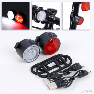 Набор фонарей передний и задний COMIRON "SIGNAL" корпус: ABS, свет LED, 20lm, 250mAh, 4 режима, Type-C, Вес 25гр в Магазине Спорт - Пермь