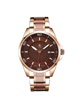 Наручные мужские кварцевые часы УЧЗ 1347B-4 золото с черным спорт браслет в магазине Спорт - Пермь